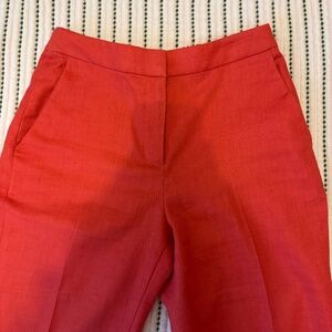 Bright Orange/Red Jcrew Linen Pant size 6